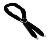 VLNET | Vestopazzo collier cravate bijou | jersey noir avec élément cœur/rond/carré | 100% coton et aluminium recy rtisanat | modèle saliscendi, Taglia unica, aluminium, Aucune pierre précieuse.