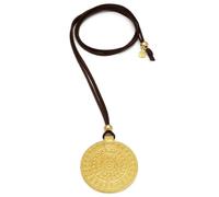 VLNET Vestopazzo Collier fil pendentif en laiton recy vec plaque design réglable. Longueur collier 45 cm, Taglia unica, Laiton, Pas de gemme