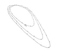 VLNET ® Vestopazzo Collier long avec micro pépites | longueur 180 cm | portable à plusieurs tours | plaqué argent | artisanat, Taglia unica, Argent sterling, Aucune pierre précieuse.