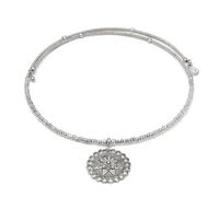 VLNET Vestopazzo Collier ras du cou plaque fleur/étoile plaqué argent. Modèle à ressort réglable. Placage 100 % artisanal. Nickel testé., Taglia unica, Argent sterling, Pas de gemme