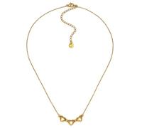 VLNET | Vestopazzo collier trois cœurs | tris pendentifs en forme de coeur | acier plaqué or | artisanat | longueur 39+5 cm