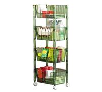 VLOBAOM Chariot À Rouler des Services Publics À 4 Niveaux avec Roues Verrouillables, Organisation D'étagère De Rangement Mobile pour La Cuisine De Salle De Bain Places Étroites