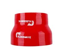 VLOCEMNYE Tuyau coupleur droit en silicone, ID 38 mm) - 45 mm, longueur 76 mm, 4 plis (5,4 mm) renforcé, coupleur de tuyauterie hydraulique, rouge