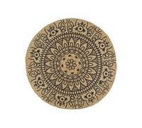 vidaXL Tapis fait à la main Jute avec imprimé bleu foncé 120 cm