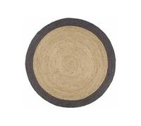 Handmade Rug Jute with Dark Gray Border 70.9, rug, mat, carpet, jute rug, round rug, floor mat, floor carpet, indoor rug, indoor carpet 343605