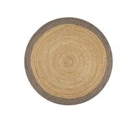 Vloerkleed handgemaakt met grijze rand 120 cm jute133675