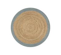Vloerkleed handgemaakt met olijfgroene rand 120 cm jute133681