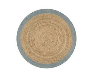 Vloerkleed handgemaakt met olijfgroene rand 120 cm jute133681