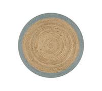 Vloerkleed handgemaakt met olijfgroene rand 150 cm jute133682