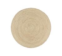 Vloerkleed handgemaakt met spiraal ontwerp 120 cm jute wit133717