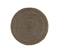 Vidaxl Tapis Fait À La Main Jute Avec Design De Spirale Noir 120 Cm