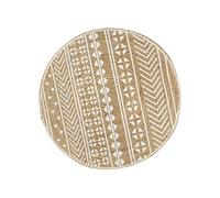 vidaXL – Tapis – Jute fait à la main – 120 cm – Motif géométrique – Imprimé blanc – Style moderne