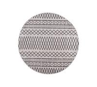 Vloerkleed wasbaar anti-slip Ã¸120 cm zwart en wit337975
