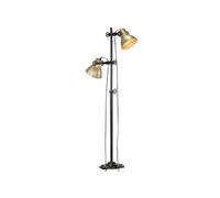 Vloerlamp met 2 lampenkappen E27 gietijzer messingkleurig320584