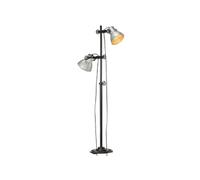 Vloerlamp met 2 lampenkappen E27 gietijzer zilverkleurig320583