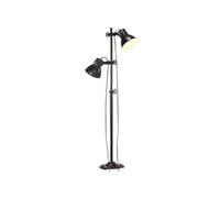 Vloerlamp met 2 lampenkappen E27 gietijzer zwart320585