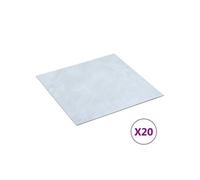 vidaXL Planches plancher autoadhÃ©sives 20 pcs PVC 1,86 mÂ² Marbre blanc