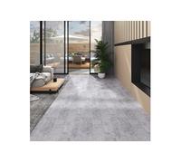 Planches De Plancher Pvc 4,46 M² 3 Mm Autoadhésif Gris Ciment Gris