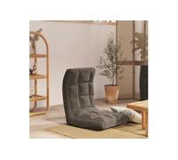 Vidaxl Chaise Pliable De Sol Gris Foncé Tissu Gris