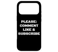 Vlogger Plea to Viewers White Design S'abonner Commentaire J'aime Coque pour iPhone 17 Pro Max