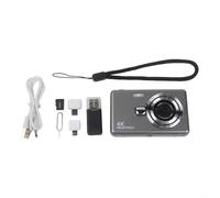 Vlogging Caméra numérique Full HD 96 mp 1080p pour caméscope avec zoom 16x et écran IPS de 2,4 pouces, design léger pour voyage, violet (gris, 32 G)