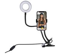 Vlogging Kit Eclairage anneau Blanc S Pince de fixation Noir Bigben