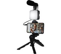 Vlogging Kit Eclairage Blanc XS Trépied 25-42cm + Microphone Noir Bigben