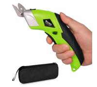 VLOXO Ciseaux Électrique Sans Fil, Coupeur Rotatif Ciseaux Electrique Tissu Couture avec 5 Lames pour Textile/Tapis/Cuir/Papier