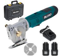 VLOXO Ciseaux Electrique Tissu Couture, Cutter Rotatif Rotary Cutter Sans fil avec 90 mm Lame pour Textile/Tapis/Cuir/Papier