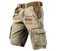 VLOYSR Short Chantier Homme Tactique Mode Cargo Travail Ceinture Doux avec Multi-Poches Trekking Extérieur 02-Kaki XXL