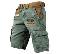 VLOYSR Short Homme Habillé Militaire Basique Pantalon Cargo Travail Ceinture Résistant avec Multi-Poches Randonnée Extérieur 02-Menthe Verte S