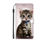 VLQI Coque Portefeuille Compatible avec Vivo Y72 5G / Vivo Y52 5G Etui Rabattable Housse en Cuir PU Motif Mignon Chat Portable Pochette Magnétique Antichoc Flip Case Cover