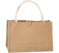 VLQTEUPRD Sac Cabas en Jute Multi-Usages - Sac De Course avec Poignée, Fourre-Tout Imperméable, Réutilisable avec Boutons pour Shopping, Pique-Niques-1PC||Extra Large