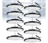 VLUMIERE 10pcs 150W UFO LED High Bay Projecteur Garage Light 19500LM 6500K | IP65 Faro LED per soffitti, illuminazione industriale adatta per Entrepôts magazzino, fabbrica, officina e spazi lavorativi
