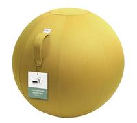 VLUV Ballon-siège LEIV, siège Ergonomique pour Le Bureau et la Maison, Couleur: Mustard (Jaune Moutarde), Ø 60cm - 65cm, Tissu d’ameublement, Robuste et indéformable avec Une poignée de Transport
