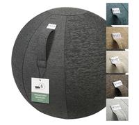VLUV Ballon-siège STOV, siège Ergonomique, Couleur: Anthracite (Gris foncé), Ø 70cm - 75cm, Tissu d’ameublement de qualité supérieure, Robuste et indéformable avec Une poignée de Transport