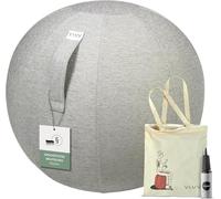 VLUV Ballon-siège STOV, siège Ergonomique, Couleur: Concrete (Gris), Ø 60cm - 65cm, Tissu d’ameublement de qualité supérieure, Robuste et indéformable avec Une poignée de Transport