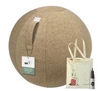 VLUV Ballon-siège STOV, siège Ergonomique, Couleur: Macchiato (Brun), Ø 70cm - 75cm, Tissu d’ameublement de qualité supérieure, Robuste et indéformable avec Une poignée de Transport