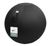 VLUV Bol LEIV Balle Ergonomique en Tissu pour Le Bureau et la Maison Noir Ø 60 cm - 65 cm - Tissu de revêtement de Meubles Robuste et indéformable avec poignée de Transport