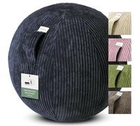 VLUV® BOL VLIP - Balle de siège de bureau ergonomique - Respirant - Avec poignée de transport et protection contre le roulement - Housse en tissu lavable - Ballon de grossesse - Ballon de gymnastique