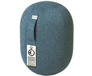 VLUV® Kapsul Stov Tabouret d'équilibre ergonomique avec poignée de transport et protection anti-basculement - Housse en tissu lavable - Bleu - Taille M