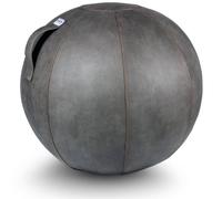 Vluv Veel balle-siège en similicuir diamètre 60-65cm boue / gris clair