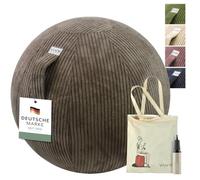 VLUV BOL VLIP Ballon d'assise en tissu 60-65 cm, siège ergonomique, respirant et durable, avec poignée de transport et anneau de sol, pompe à main, couleur : nougat (marron)