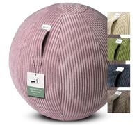 VLUV BOL VLIP Ballon d'assise en tissu 60-65 cm, siège ergonomique, respirant et durable, avec poignée de transport et anneau de sol, pompe à main, couleur : bois de rose (rose)