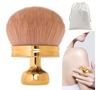 VLYX Brosse Maquillage Corps Extra-Large pour Auto-Bronzant, Brosse Kabuki Ovale 3,1 Pouces, Applicateur Large pour Visage, Cou, Dos, Jambes, Utilisation Humide et Sèche avec Pochette (Doré)