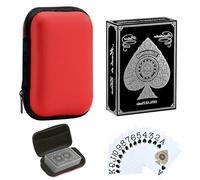 VLYX Cartes à Jouer en Plastique imperméables Jeu de Poker Jumbo à Gros caractères pour Adultes, Jeu de Cartes Professionnel Haut de Gamme avec boîte de Rangement, prêt à Offrir (Argent)
