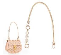VLYX Chaîne de Rechange pour Sac à Main Anses de Sac dorées de 45 cm avec rallonge de Perles de 14 cm, Large bandoulière Courte pour Sac à Main, Lot de 2