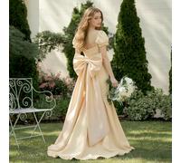 VLYX Grand Nœud en Satin Or Champagne, Ruban Géant Décoratif pour Mur, Mariage, Noël, Anniversaire, Fête et Accessoires de Pièce