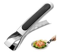 VLYX Pince à Vaisselle antidérapante, Anti-brûlure Pince pour friteuse à air en Acier Inoxydable pour Four Pizza Plate Dish Clip Air Fryers Hot Dishes Tong Stainless Steel Lift Hot Pot(Black)
