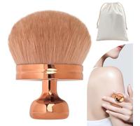 VLYX Pinceau Maquillage Corps Extra Large pour Autobronzant, Kabuki Ovale 3,1 pouces, Applicateur à Large Tête pour Visage, Cou, Dos, Jambes, Usage Humide & Sec avec Sac à Cordon (Rose Gold Foncé)